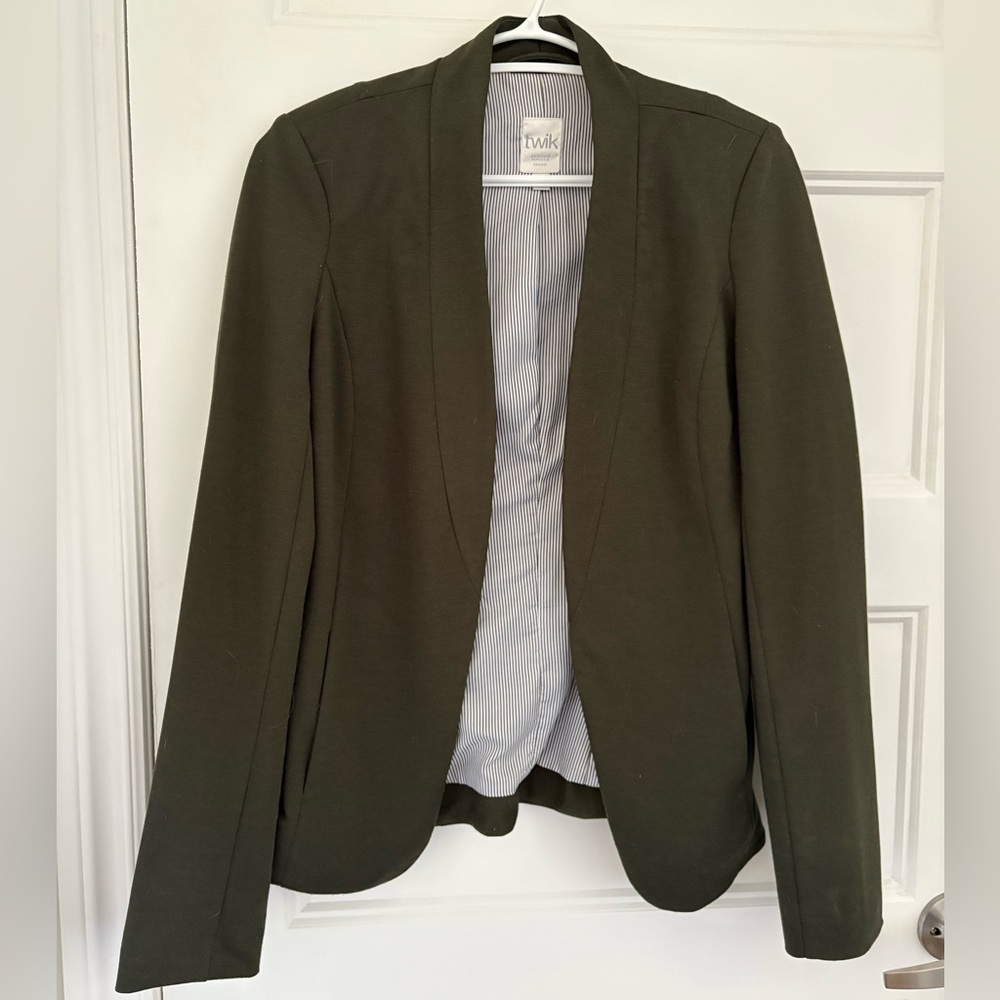Twik Green Blazer Modern Minimalist Suit Jacket